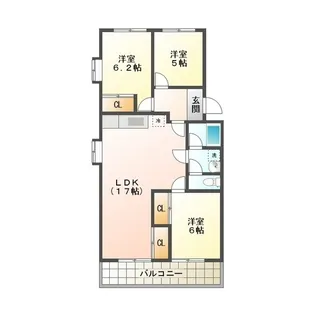第二マンションむつみヶ丘【3階】の間取り