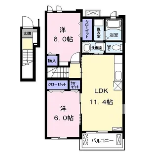 プラシード II【2階】の間取り