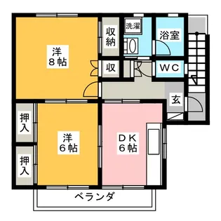 メゾンかがやき【2階】の間取り