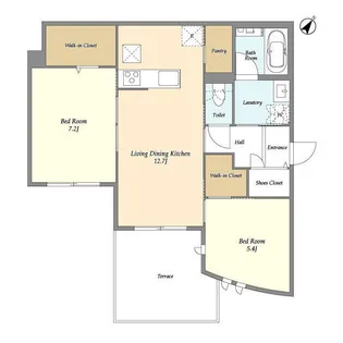 エスパシオ六条【1階】の間取り