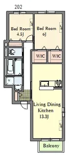 レジデンススイート三軒茶屋【2階】の間取り