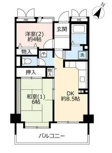 UR多摩ニュータウンコリナス長池【6階】の間取り