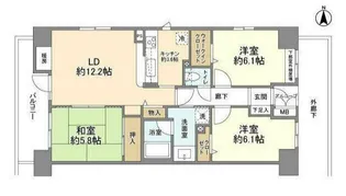 ベルドゥムール海老名【3階】の間取り