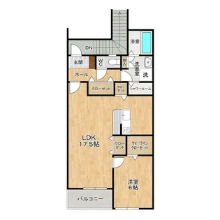 APARTMENT WITH DOGRUNI【2階】の間取り