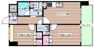 シティエール東梅田II【4階】の間取り