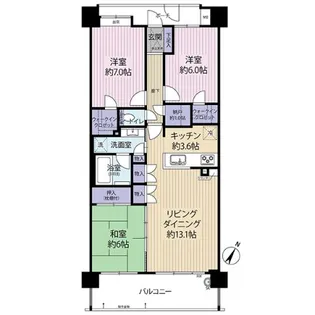 コスモレジデンスグラシエ【5階】の間取り