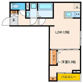 パセオプラシード連坊【2階】の間取り