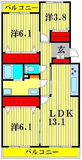 テレパレス柏てるて 南街区 3号棟【1階】の間取り