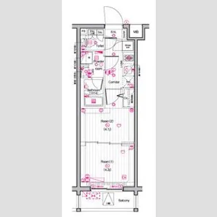 THE PREMIUM CUBE G 東中野【2階】の間取り