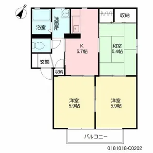 メゾン・ド・ルシオン C棟【2階】の間取り