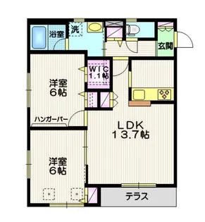 扇グリーンヴィレッジ B【1階】の間取り