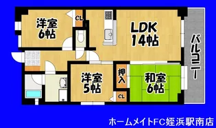 サンセーヌ百道【4階】の間取り