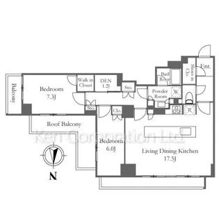 BRILLIA IST 池尻大橋【5階】の間取り