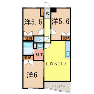 イーストリッチ7.4【3階】の間取り