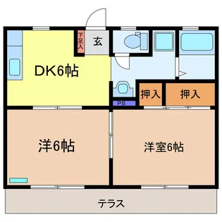 ウィングコーポラスII【1階】の間取り