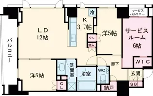 パークスフィア牛込神楽坂【11階】の間取り