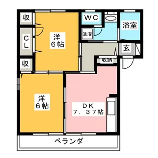 パインビューD【1階】の間取り