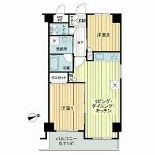 コスモ新小岩サウスコート【2階】の間取り
