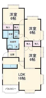 ガーデンシティ住吉【3階】の間取り