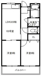 西平野ハイツ【2階】の間取り