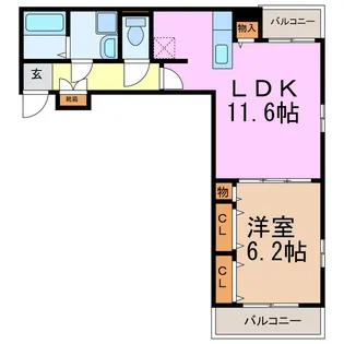 アドバンスオーシャン徳重II【3階】の間取り