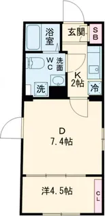 クレセール西小山【4階】の間取り