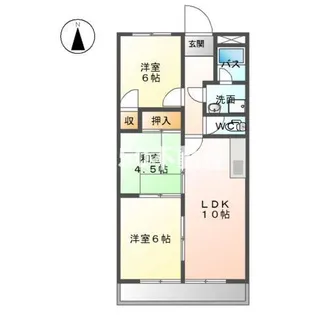 サンシャイン山川【1階】の間取り