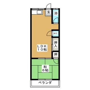 コーポわかば南棟【1階】の間取り