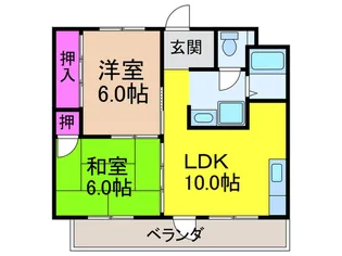 伸栄ハイツ【4階】の間取り
