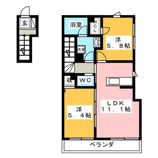 Rise秦野【2階】の間取り