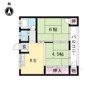 ブルーコート西野山【2階】の間取り