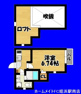 パサージュ姪浜【1階】の間取り