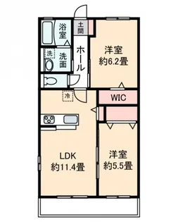 フローラルコートE【1階】の間取り