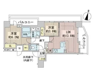 レーベン大通公園【7階】の間取り