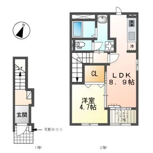 エスターテ【2階】の間取り