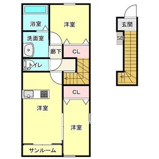 サニーポム【2階】の間取り