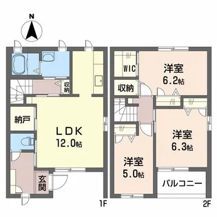 クレール高須台 B棟【1階】の間取り