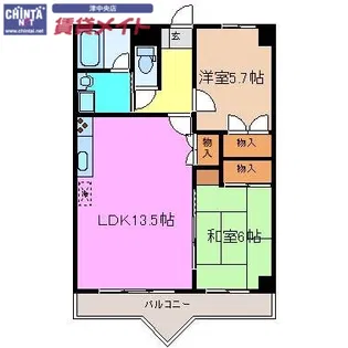 シャトーカワイ【2階】の間取り