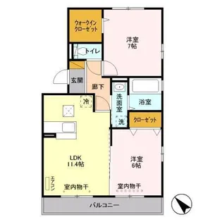 ヒラリバー【2階】の間取り