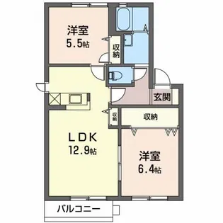 サニイハイムC【1階】の間取り