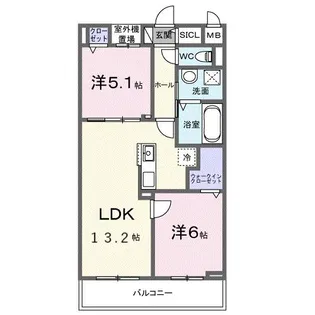 エンブレイスII【2階】の間取り