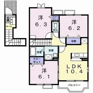 フォレスト・ケイ壱番館【2階】の間取り