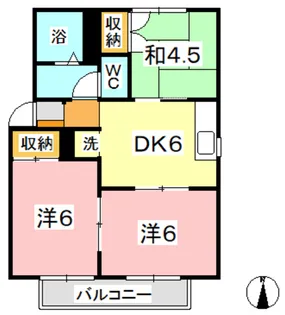 グリーンパレス藤井 A【2階】の間取り