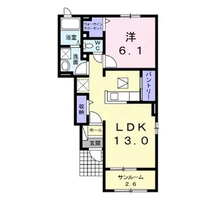 1LDKの間取り画像