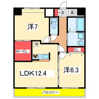 グレイスハイツ東中通タワー【12階】の間取り