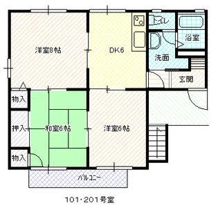 ディアプレイス松戸B【2階】の間取り