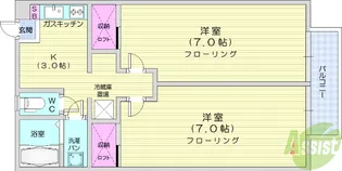 スイートピー国見【1階】の間取り