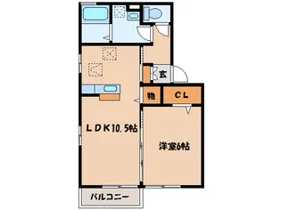 山口県岩国市玖珂町【アパート】の間取り