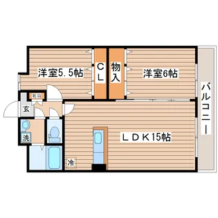 グレイスコート高嶺【1階】の間取り