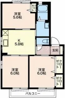 ヒルズガーデン汐見台D【2階】の間取り